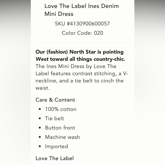 🎉RARE 🎉🌟LAST ONE🌟Anthropologie NWT Love The Label Ines Denim
Mini Dress size L. - Picture 7 of 12